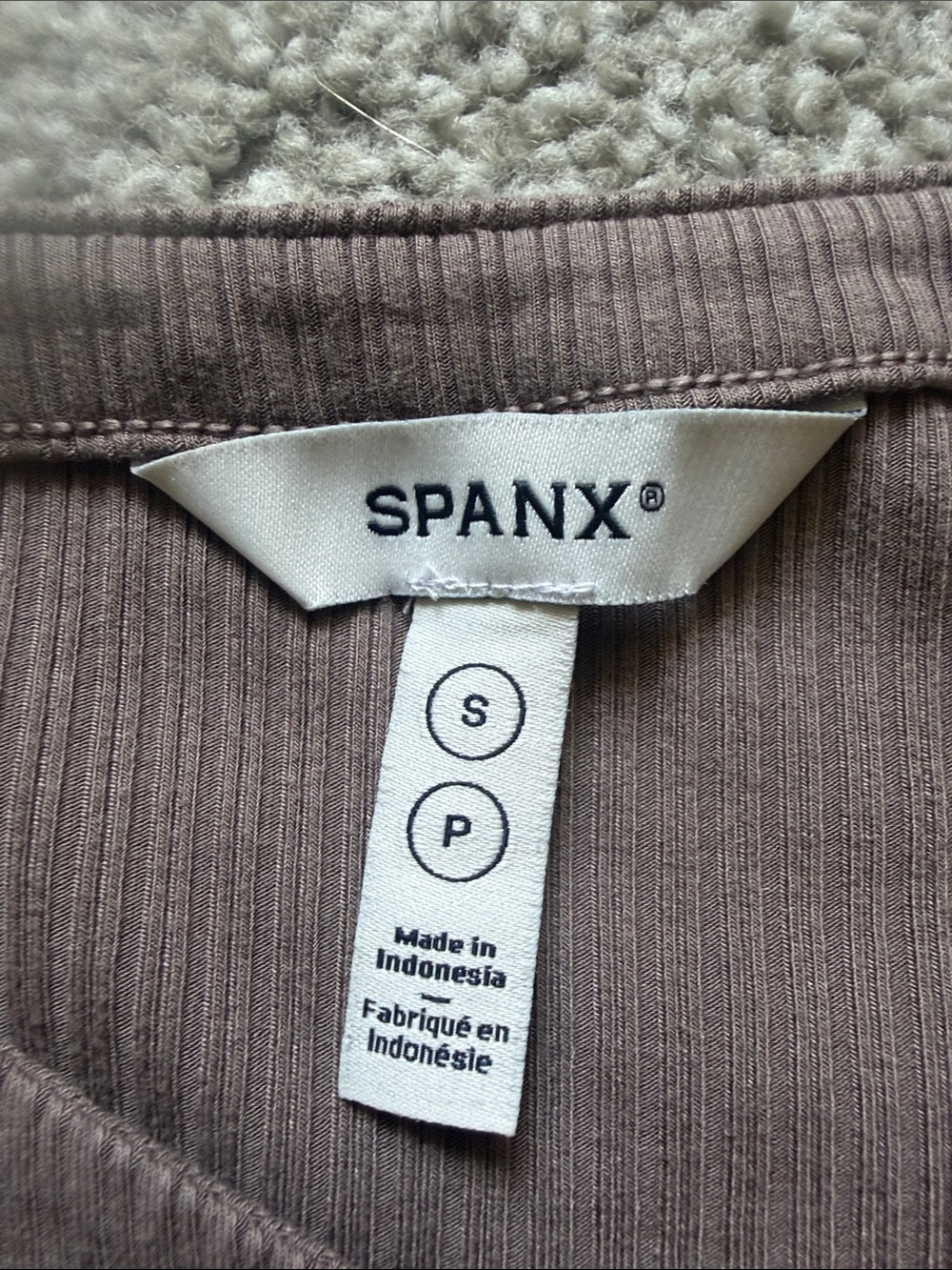 SPANX Ribbed Long-Sleeve Top in Mauve Taupe Size S - Picture 7 of 7